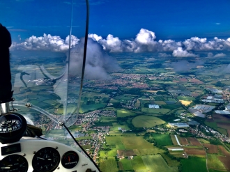 Cloudscape, by Clive Mason. “At 3000ft with Paul Butler. We had the pleasure of opening a new strip near Evesham,” said Clive.