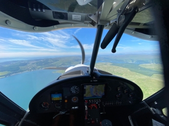 Bute to Oban, by Diane Curtis. “Two Eurostars, a Sportcruiser and I in my C42 flew up from Boston to Glenforsa and dropped into Fishburn and Bute on the way up to Oban for the night,” said Diane.