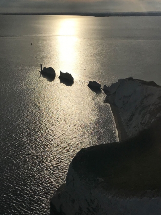 Needles, by Eddie McCallum. The Needles on the Isle of Wight by Eddie, who was on his way home to Athey’s Moor from Cherbourg.