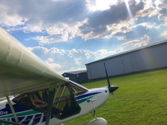 Dad’s plane, by Tom Dewhurst. Paul Dewhurst’s factory-built Skyranger at Sywell, by his son Tom.