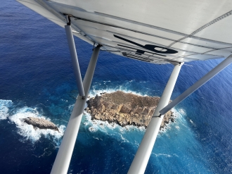 Filfa, by Daniel Micallef. “Orbiting around the uninhabited island of Filfa in a C42, waiting to rejoin the circuit at Malta Airport,” said Daniel, who’s based there, the lucky boy.