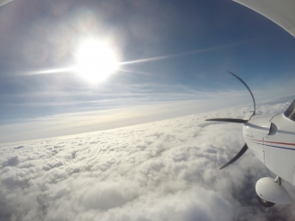Top of the world, by Marc Dawson. “I was intending to fly from Otherton to Draycote Water in my Skyranger, but the sky to the east looked a little angry, <br>so I kept steadily climbing and was rewarded with this stunning view.”